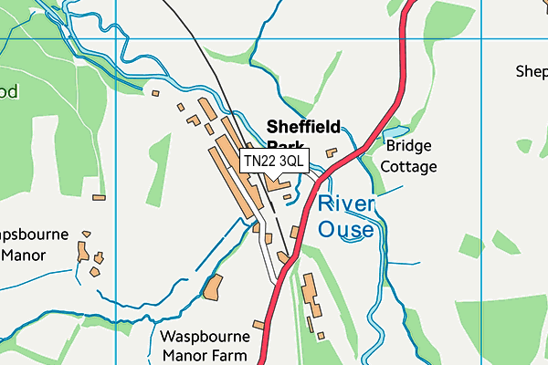 TN22 3QL map - OS VectorMap District (Ordnance Survey)