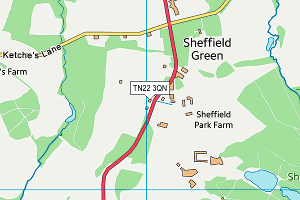 TN22 3QN map - OS VectorMap District (Ordnance Survey)