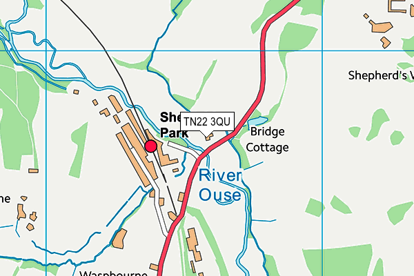 TN22 3QU map - OS VectorMap District (Ordnance Survey)