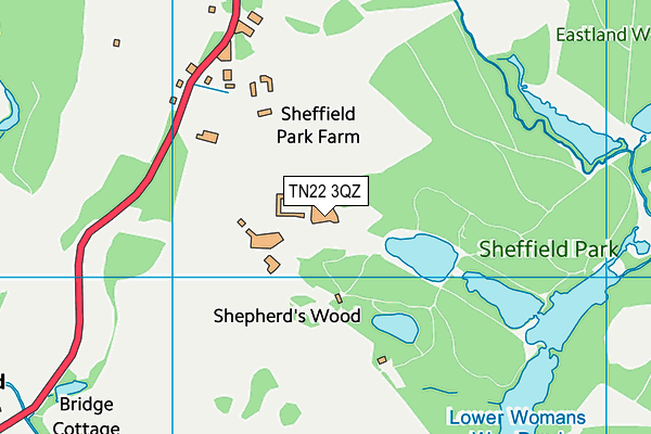 TN22 3QZ map - OS VectorMap District (Ordnance Survey)