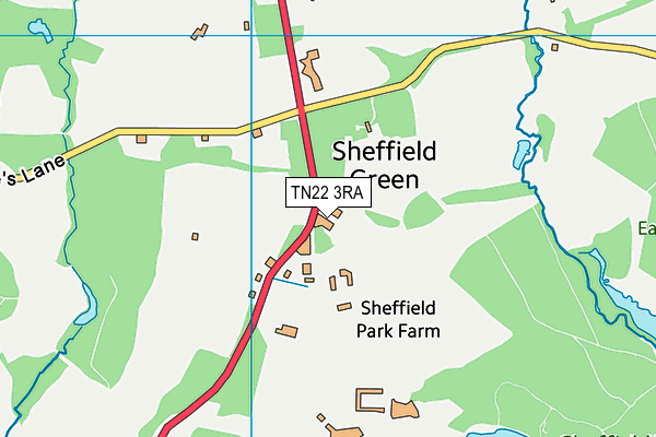 TN22 3RA map - OS VectorMap District (Ordnance Survey)