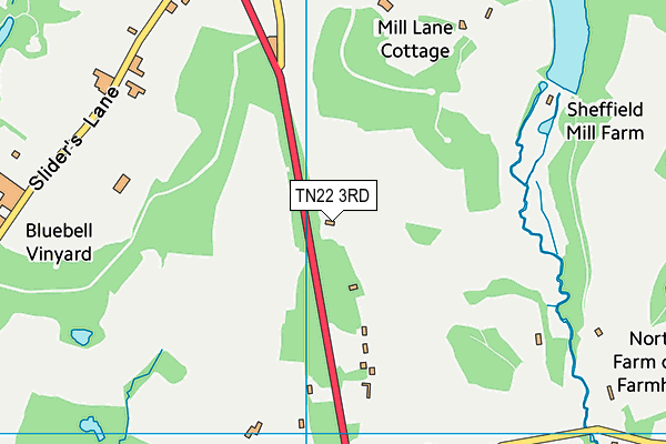 TN22 3RD map - OS VectorMap District (Ordnance Survey)