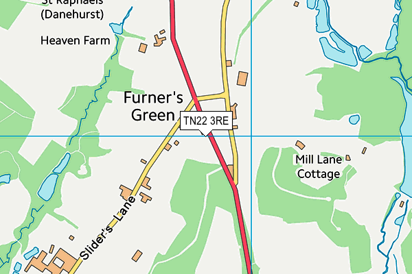 TN22 3RE map - OS VectorMap District (Ordnance Survey)