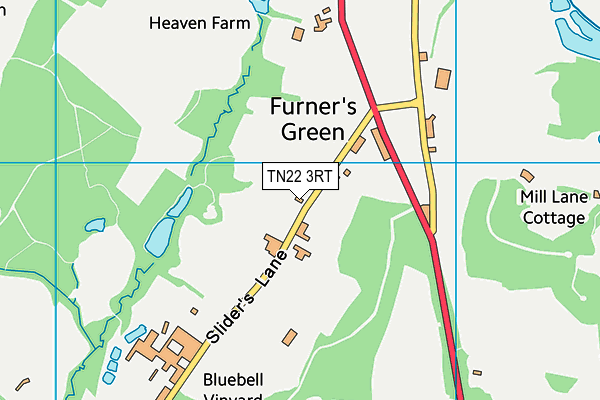 TN22 3RT map - OS VectorMap District (Ordnance Survey)