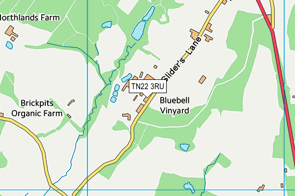 TN22 3RU map - OS VectorMap District (Ordnance Survey)