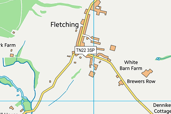 Fletching Church of England Primary School map (TN22 3SP) - OS VectorMap District (Ordnance Survey)