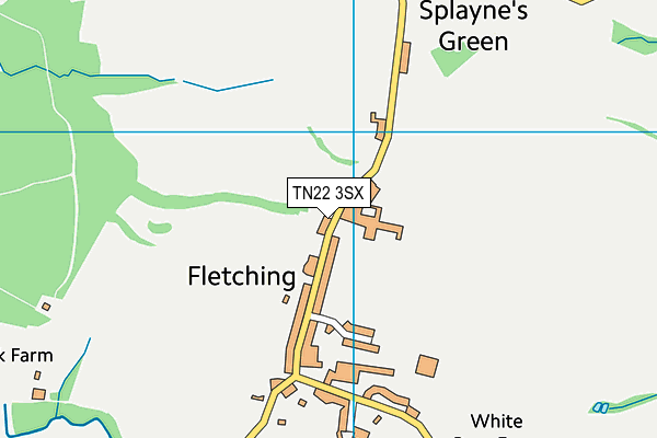 TN22 3SX map - OS VectorMap District (Ordnance Survey)
