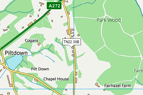 Piltdown Golf Club map (TN22 3XB) - OS VectorMap District (Ordnance Survey)