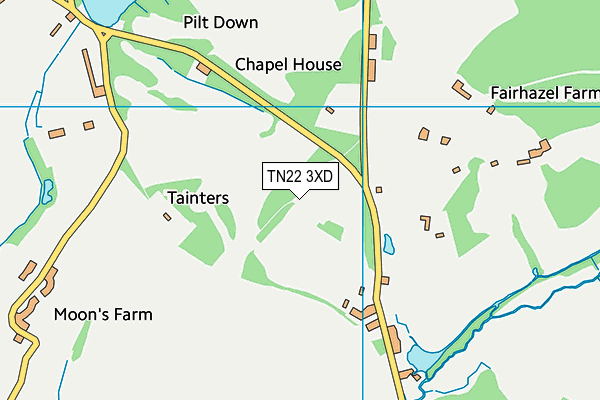 TN22 3XD map - OS VectorMap District (Ordnance Survey)