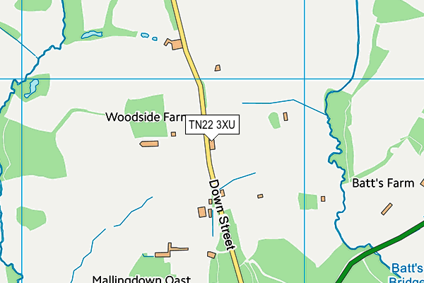 TN22 3XU map - OS VectorMap District (Ordnance Survey)