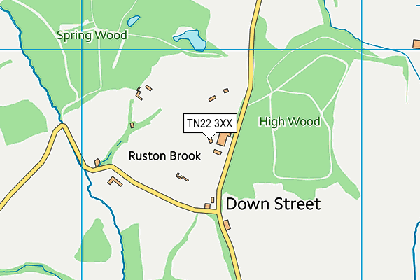 TN22 3XX map - OS VectorMap District (Ordnance Survey)