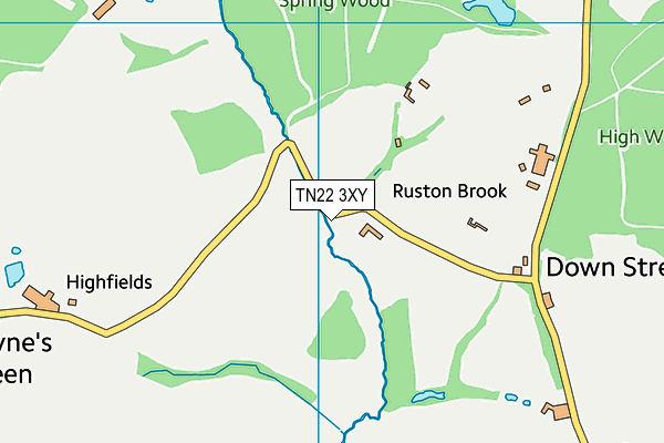 TN22 3XY map - OS VectorMap District (Ordnance Survey)