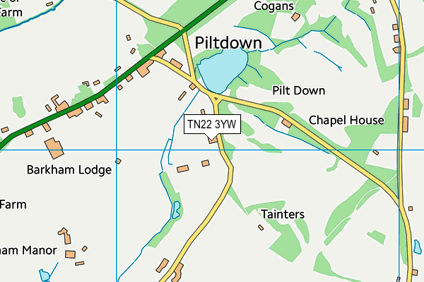 TN22 3YW map - OS VectorMap District (Ordnance Survey)