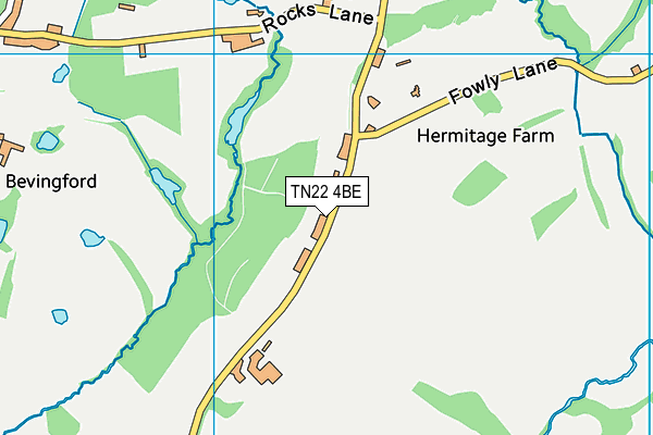 TN22 4BE map - OS VectorMap District (Ordnance Survey)