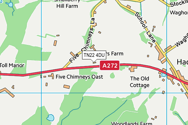 TN22 4DU map - OS VectorMap District (Ordnance Survey)