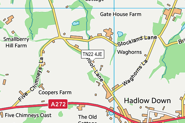 Hadlow Down Mw Cricket Club map (TN22 4JE) - OS VectorMap District (Ordnance Survey)