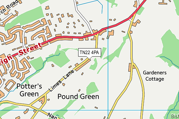 TN22 4PA map - OS VectorMap District (Ordnance Survey)