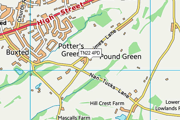 TN22 4PD map - OS VectorMap District (Ordnance Survey)