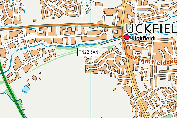 TN22 5AN map - OS VectorMap District (Ordnance Survey)