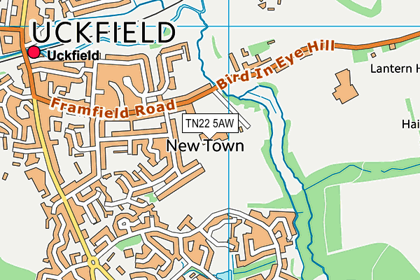 TN22 5AW map - OS VectorMap District (Ordnance Survey)