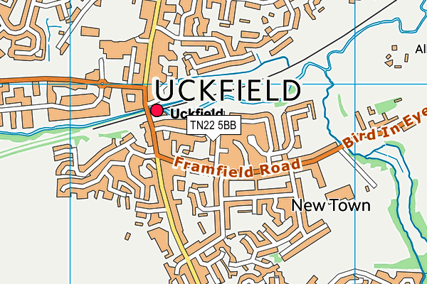TN22 5BB map - OS VectorMap District (Ordnance Survey)