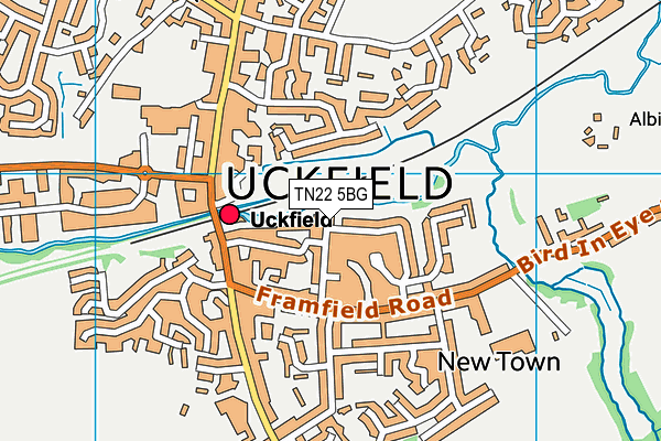 TN22 5BG map - OS VectorMap District (Ordnance Survey)