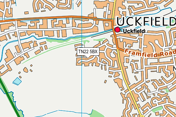 TN22 5BX map - OS VectorMap District (Ordnance Survey)
