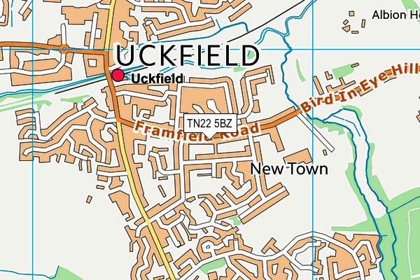 TN22 5BZ map - OS VectorMap District (Ordnance Survey)