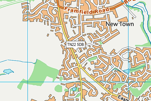 TN22 5DB map - OS VectorMap District (Ordnance Survey)