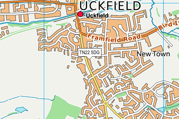 TN22 5DG map - OS VectorMap District (Ordnance Survey)