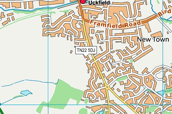 New Barn Playing Fields map (TN22 5DJ) - OS VectorMap District (Ordnance Survey)