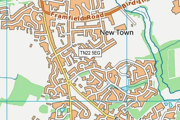 TN22 5EG map - OS VectorMap District (Ordnance Survey)