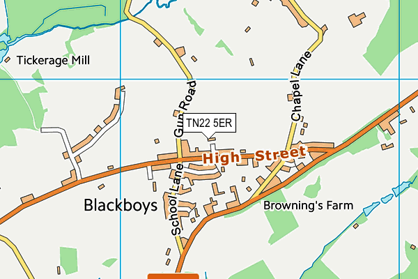 TN22 5ER map - OS VectorMap District (Ordnance Survey)