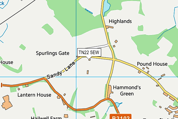 TN22 5EW map - OS VectorMap District (Ordnance Survey)