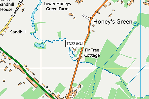 TN22 5GJ map - OS VectorMap District (Ordnance Survey)