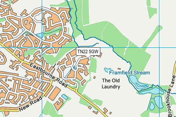 TN22 5GW map - OS VectorMap District (Ordnance Survey)