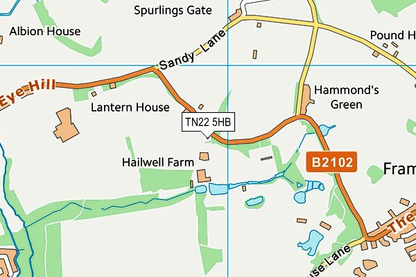 TN22 5HB map - OS VectorMap District (Ordnance Survey)