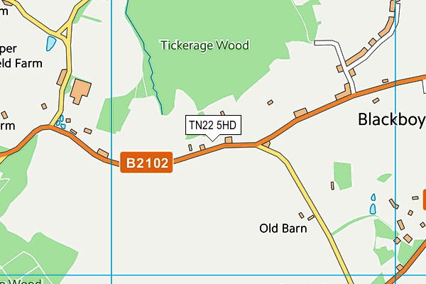 TN22 5HD map - OS VectorMap District (Ordnance Survey)