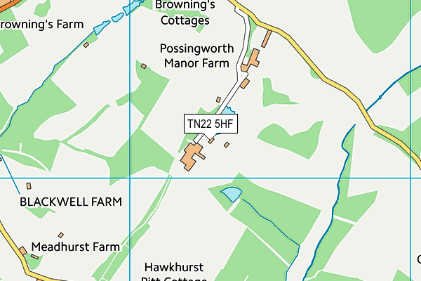 TN22 5HF map - OS VectorMap District (Ordnance Survey)