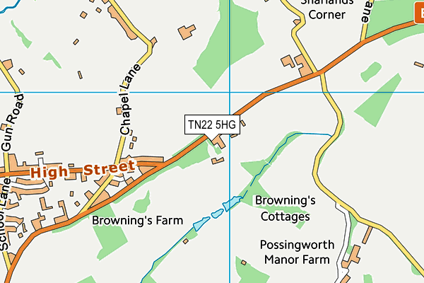 TN22 5HG map - OS VectorMap District (Ordnance Survey)
