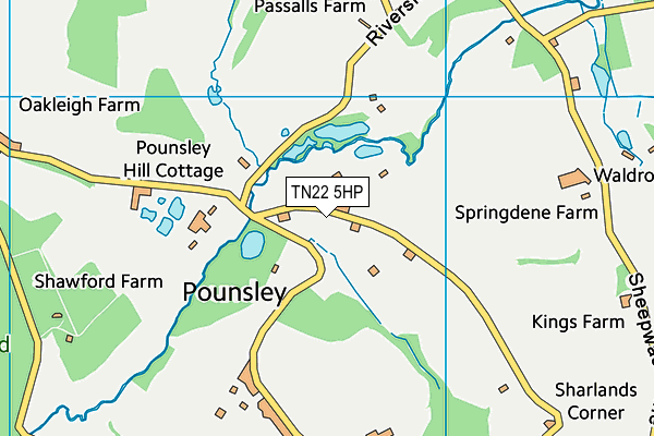 TN22 5HP map - OS VectorMap District (Ordnance Survey)