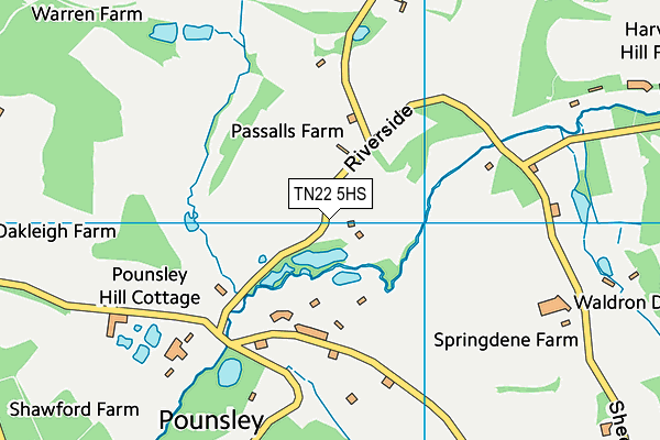 TN22 5HS map - OS VectorMap District (Ordnance Survey)