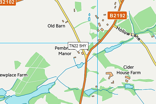 TN22 5HY map - OS VectorMap District (Ordnance Survey)