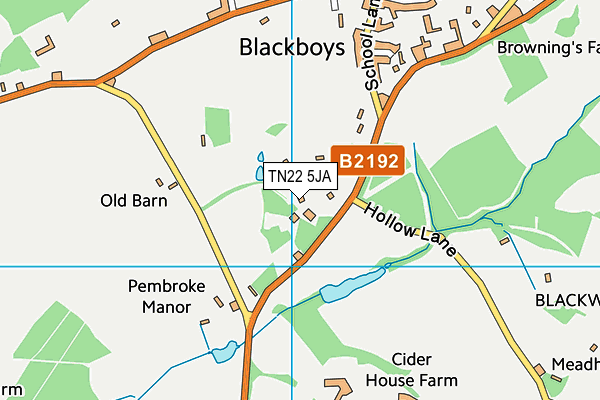 TN22 5JA map - OS VectorMap District (Ordnance Survey)