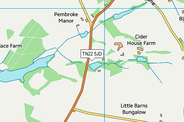 TN22 5JD map - OS VectorMap District (Ordnance Survey)
