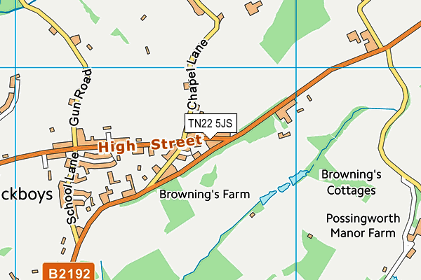 TN22 5JS map - OS VectorMap District (Ordnance Survey)