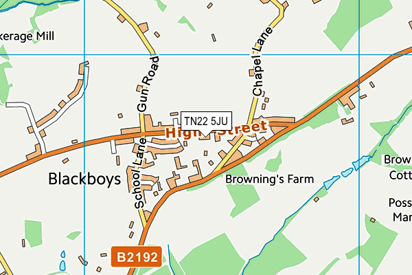 TN22 5JU map - OS VectorMap District (Ordnance Survey)