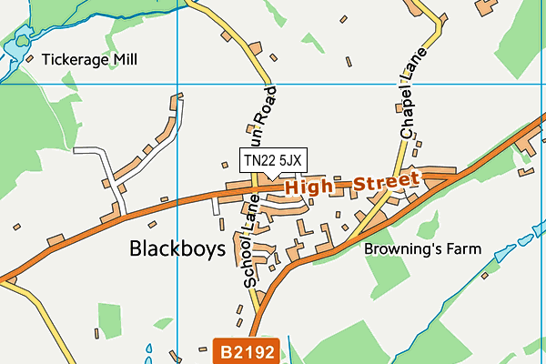 TN22 5JX map - OS VectorMap District (Ordnance Survey)