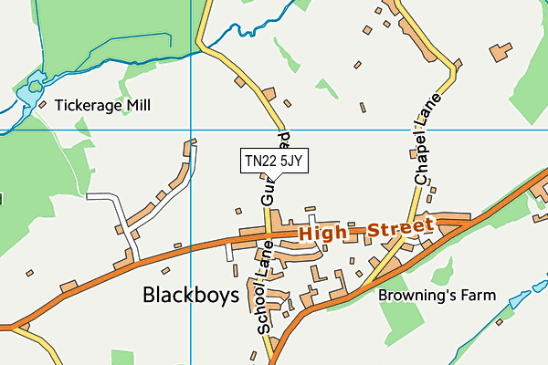 TN22 5JY map - OS VectorMap District (Ordnance Survey)
