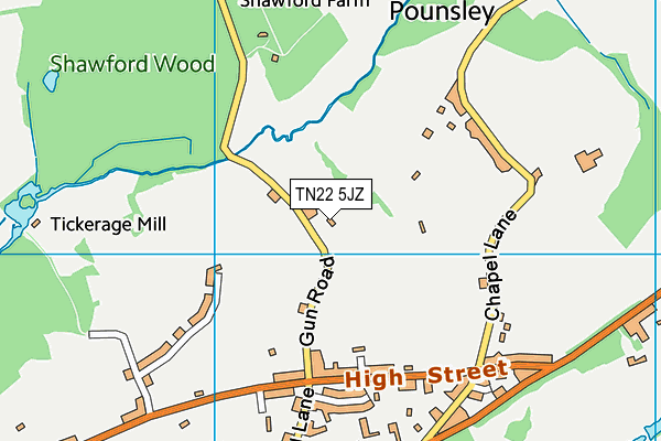 TN22 5JZ map - OS VectorMap District (Ordnance Survey)